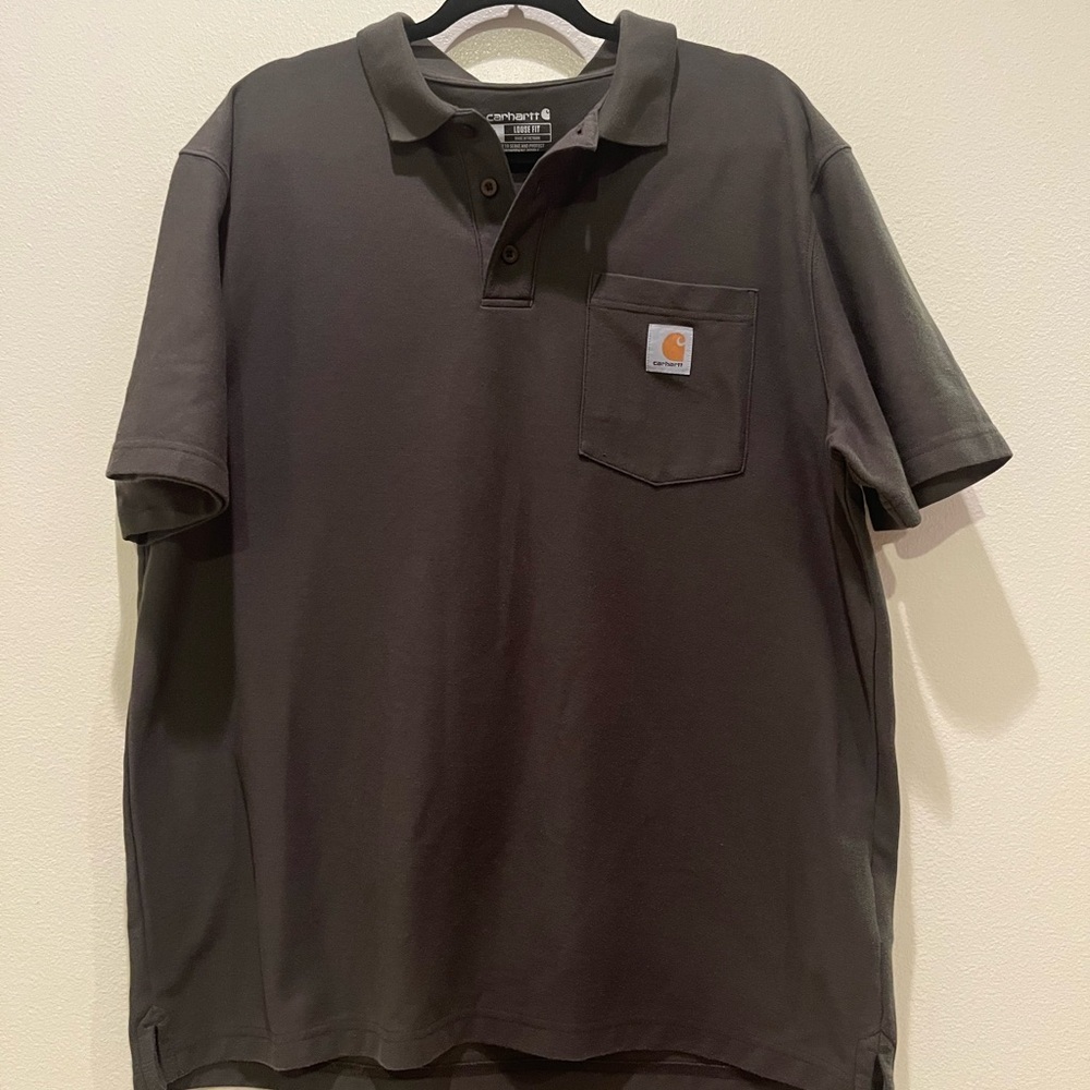 Carhartt Olive Green Polo Shirt Classic Workwear Fit